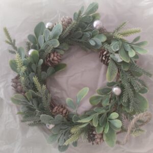 Christmas crown Wreath with white fog & small pine flower