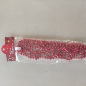 Plastic Christmas shiny round bead red garland