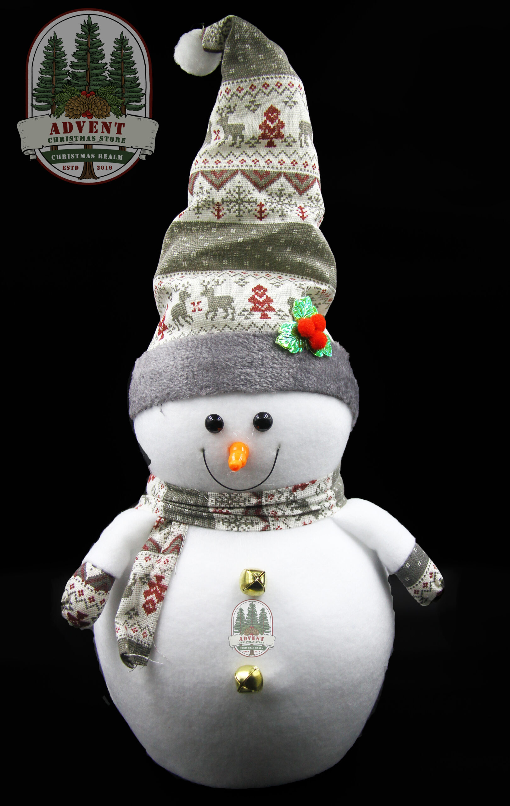 Rustic countryman snowman décor – 30 cm