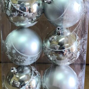 Silver painted baubles