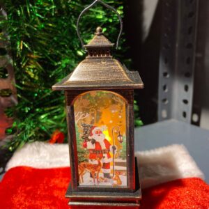 Bronze Winter scene Lantern- Santa Claus