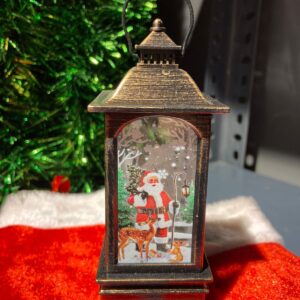 Bronze Winter scene Lantern- Santa Claus