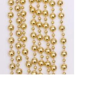 Plastic Christmas shiny round golden bead garland