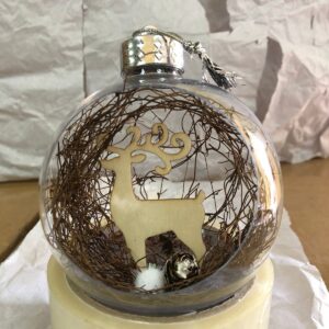 Reindeer decorated christmas bauble