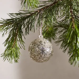 GOLD GLITTER CHRISTMAS BAUBLES [ PACK OF 3]