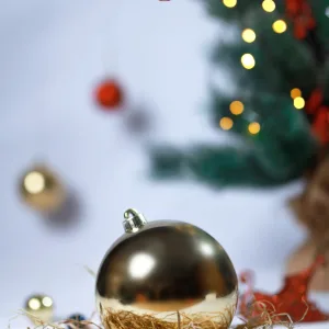 15CM JUMBO GOLD SHINY BAUBLE