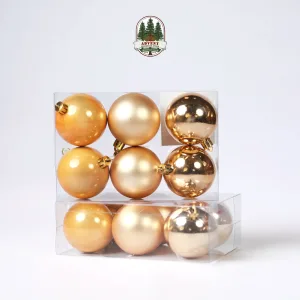 6CM GOLD CHRISTMAS BAUBLES [ PACK OF 6]
