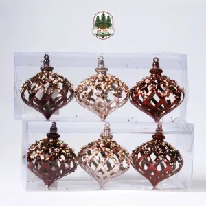 12CM HOLLOW DESIGNER CHRISTMAS DECORATION [ PACK OF 3]