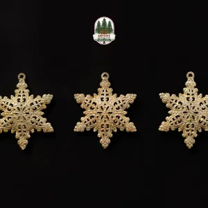 GLITTERY IRON SNOWFLAKES CHRISTMAS DECORATION- [PACK of 3]