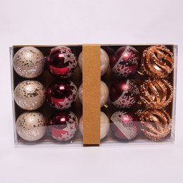 6CM ASSORTED BAUBLES SET OF 15PCS
