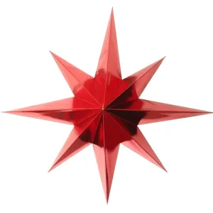 RED CHRISTMAS STAR - ELECTROPLATING [ 8 CORNER]