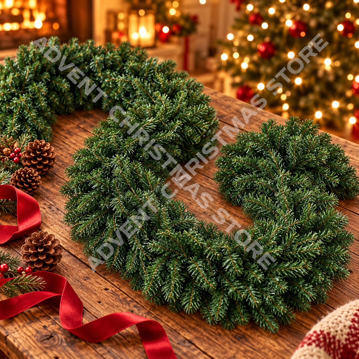 christmas pine garland Christmas display