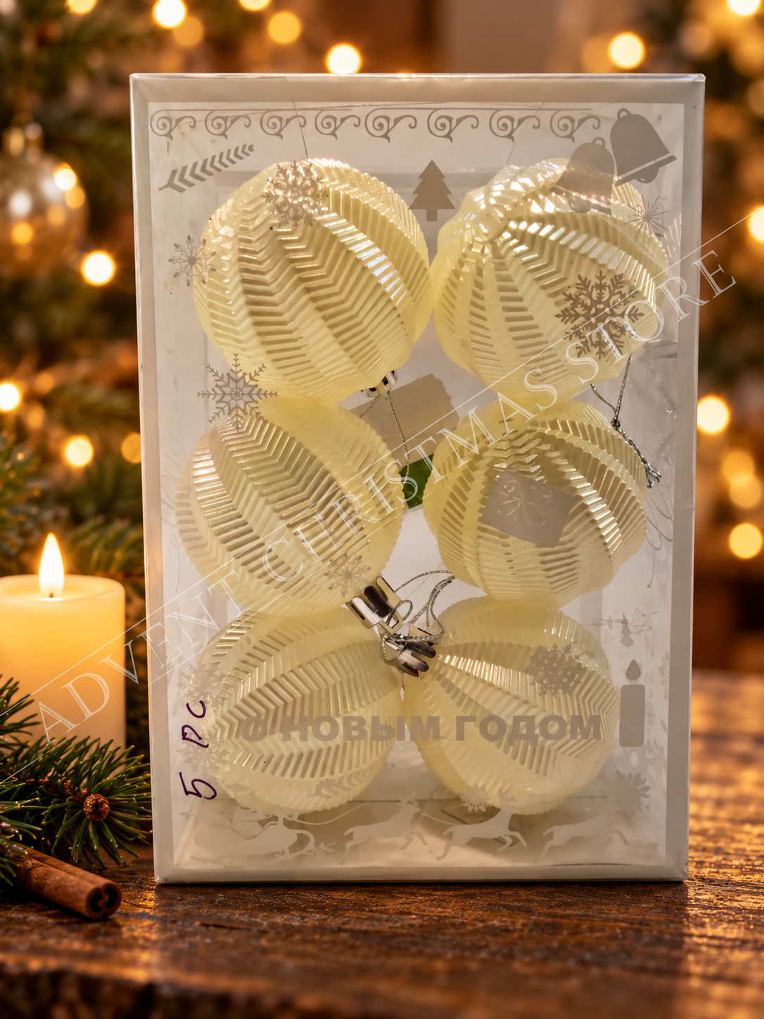Ivory Ornament Box by Candlelight