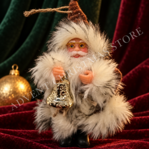 Santa Christmas ornament with golden bell